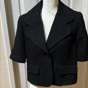 Spiegel Black Textured Blazer short sleeves